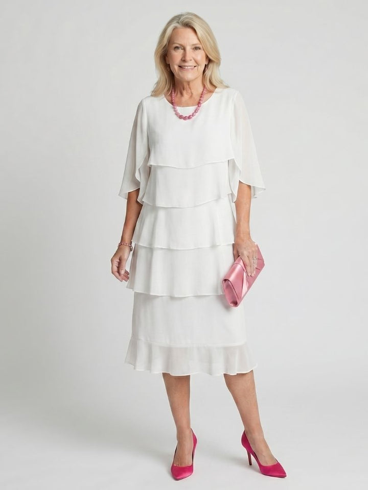 Duttini | Graceful Tiered Flutter Sleeve Midi Dress for Every Occasion