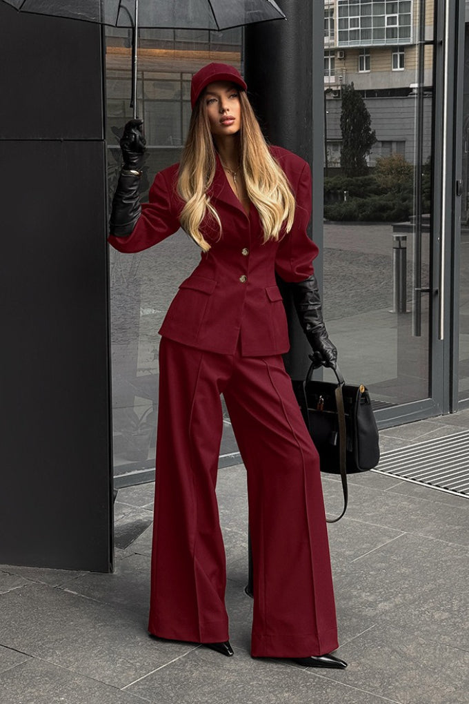 Duttini | Polished Lapel Tailored Two Piece Set