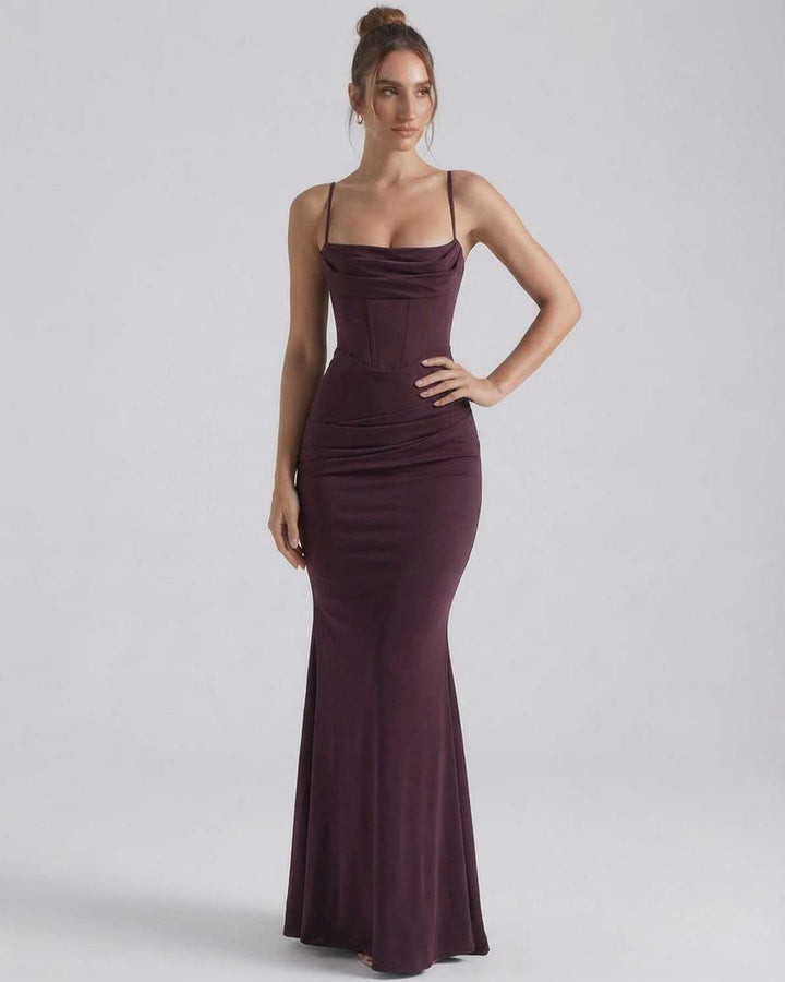 Duttini | Lightweight Blue Fit and Flare Maxi Dress for Women
