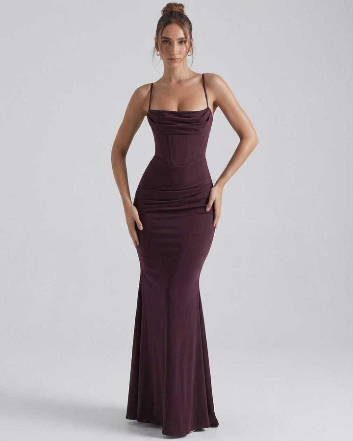 Duttini | Lightweight Blue Fit and Flare Maxi Dress for Women