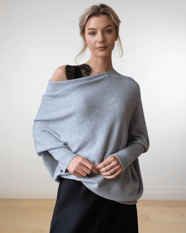 Duttini | Graceful Off Shoulder Long Sleeve Sweater Made to Turn Heads