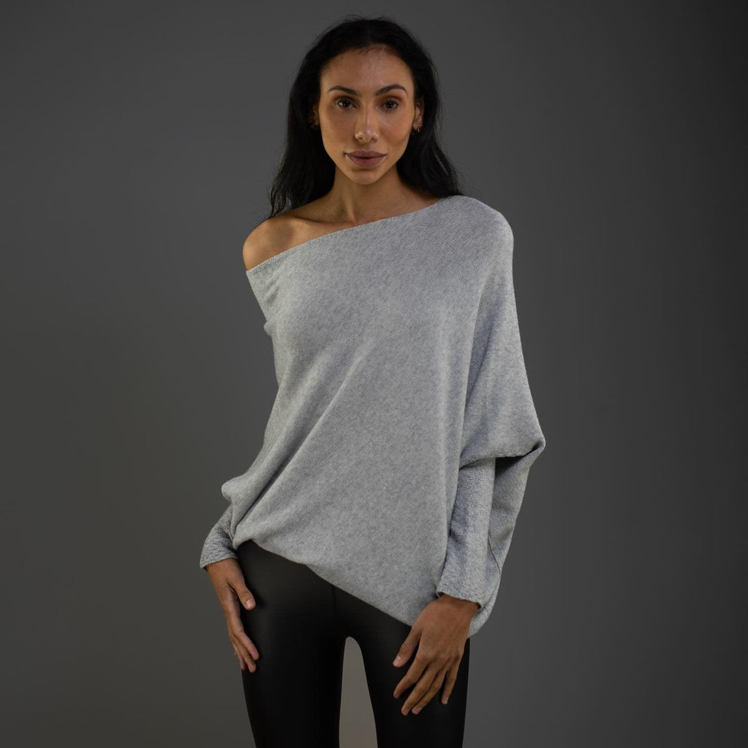 Duttini | Graceful Off Shoulder Long Sleeve Sweater Made to Turn Heads