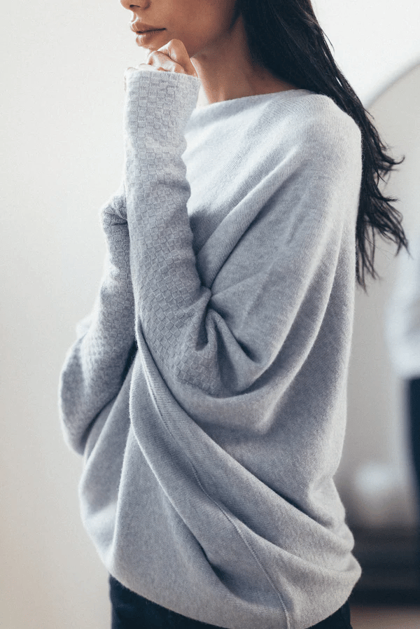 Duttini | Graceful Off Shoulder Long Sleeve Sweater Made to Turn Heads
