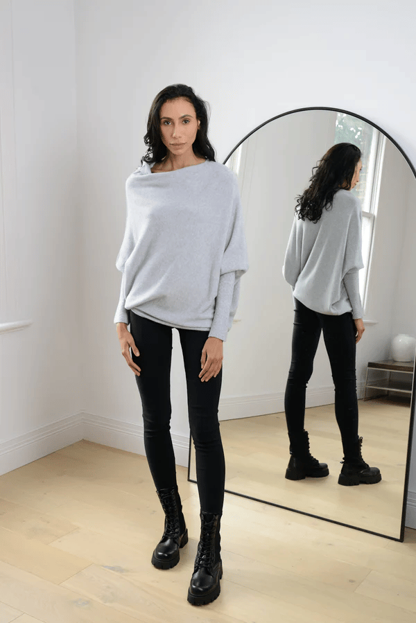 Duttini | Graceful Off Shoulder Long Sleeve Sweater Made to Turn Heads