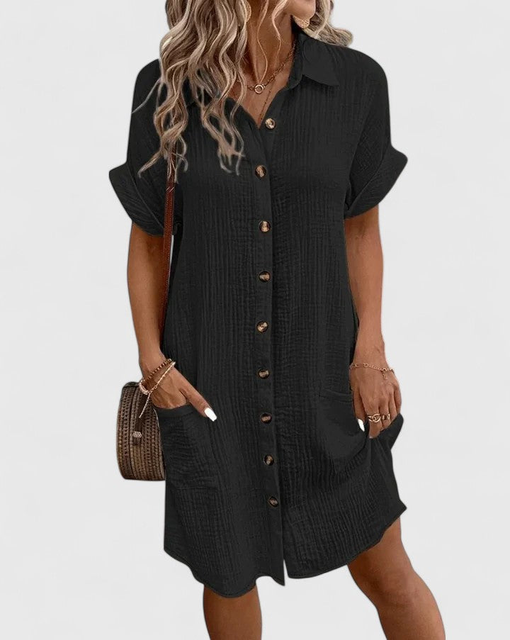 Duttini | Sophisticated Midi Dress for Women in Elegant Fabric, Fitted, Black