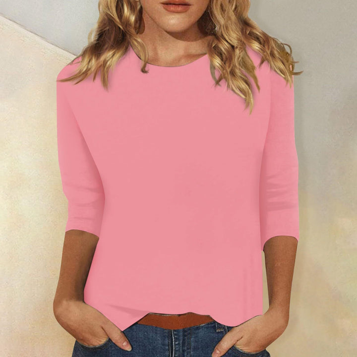 Duttini | Effortless Crew Neck 3/4 Sleeve Solid Top