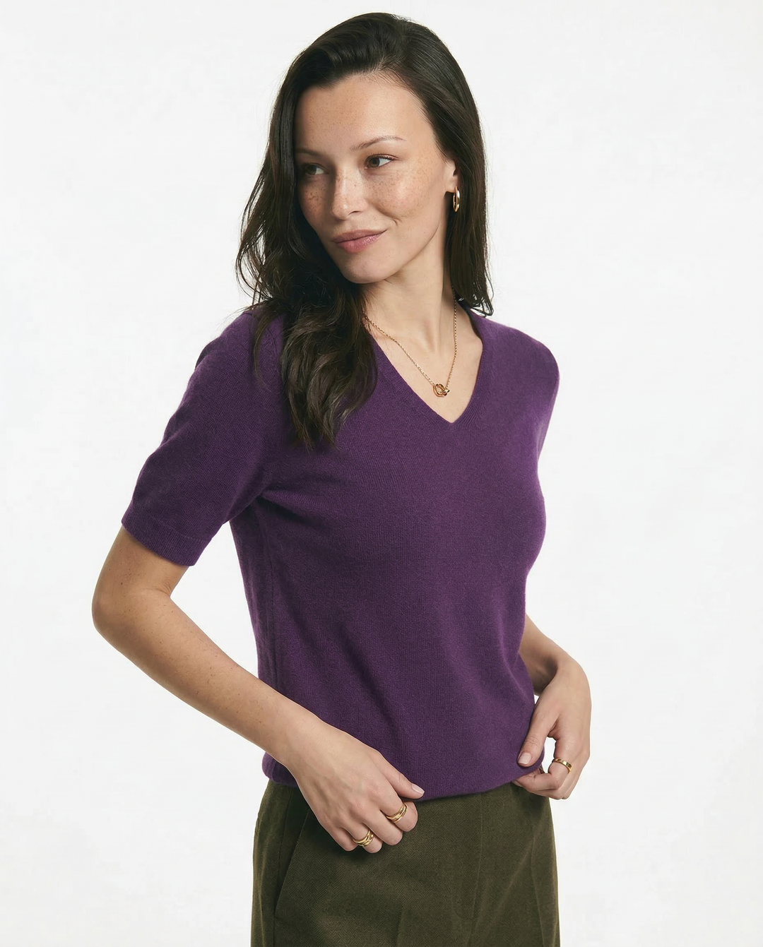 Duttini | V-Neck Knit Top for Women in Soft Fabric