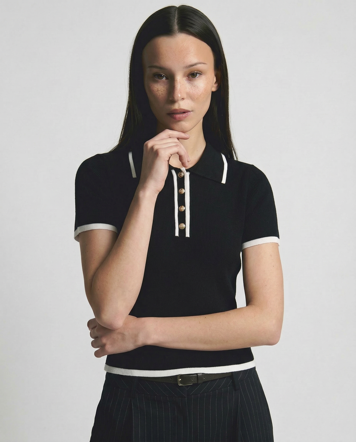 Duttini | Cotton Polo for Men in Classic Fit, Navy