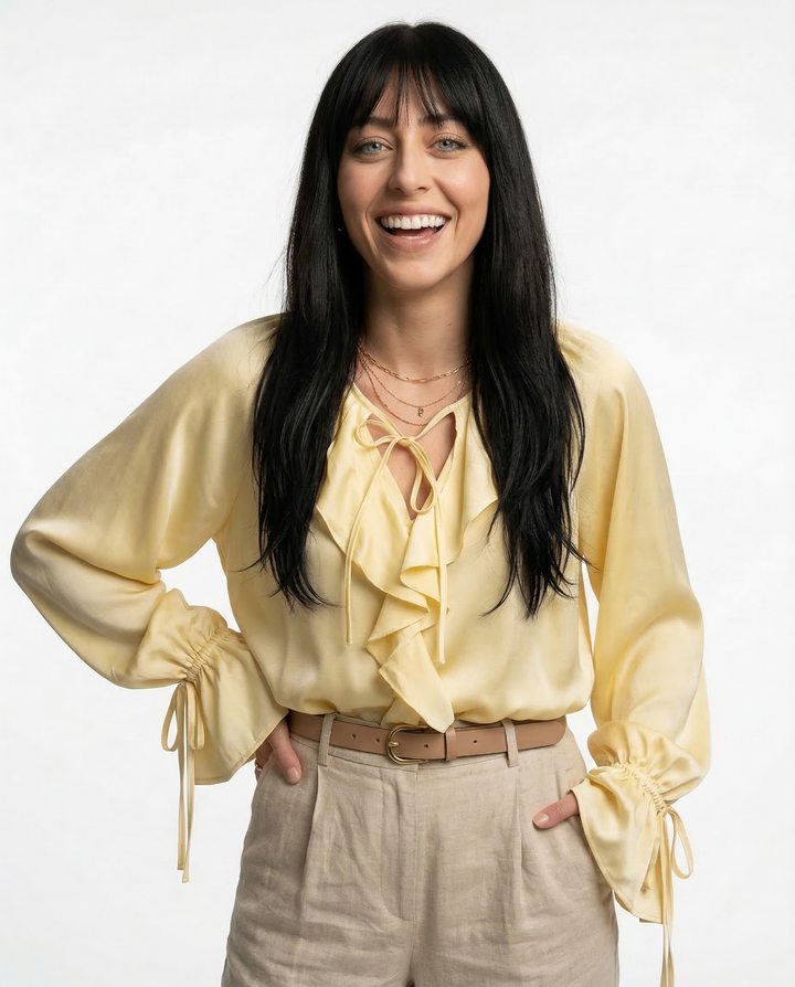 Duttini | Satin Ruffle Blouse for Women