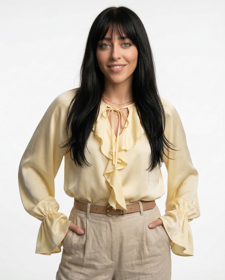 Duttini | Satin Ruffle Blouse for Women