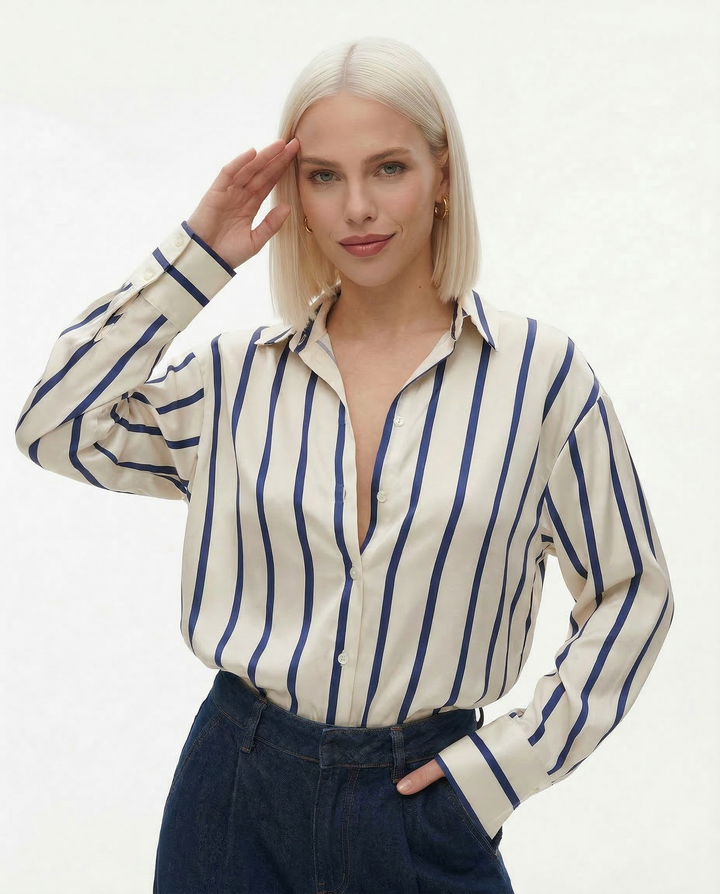 Duttini | Satin Stripe Shirt for Women