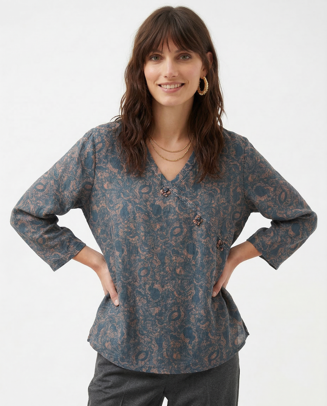 Duttini | Crosswrap Blouse for Women in Lightweight Fabric
