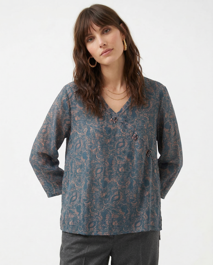 Duttini | Crosswrap Blouse for Women in Lightweight Fabric