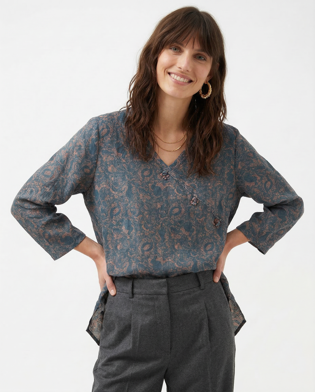 Duttini | Crosswrap Blouse for Women in Lightweight Fabric