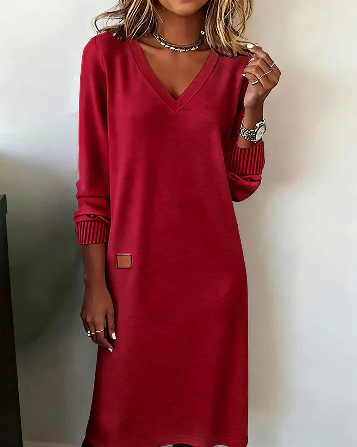Duttini | Cozy Dress for Women in Soft Fabric, Relaxed Fit, Neutral Color