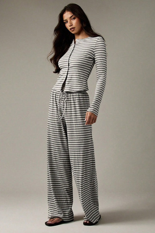 Duttini | Stripe Button Cord Two Piece Set