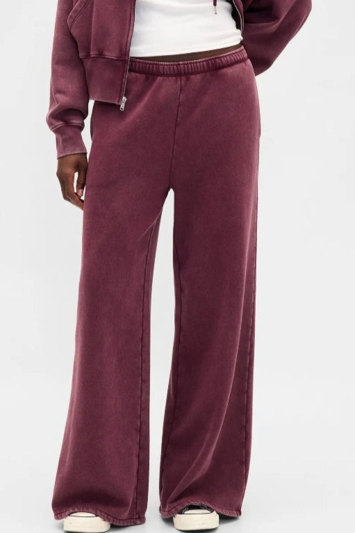 Duttini | Solid Hooded Zipper Loose Two Piece Set