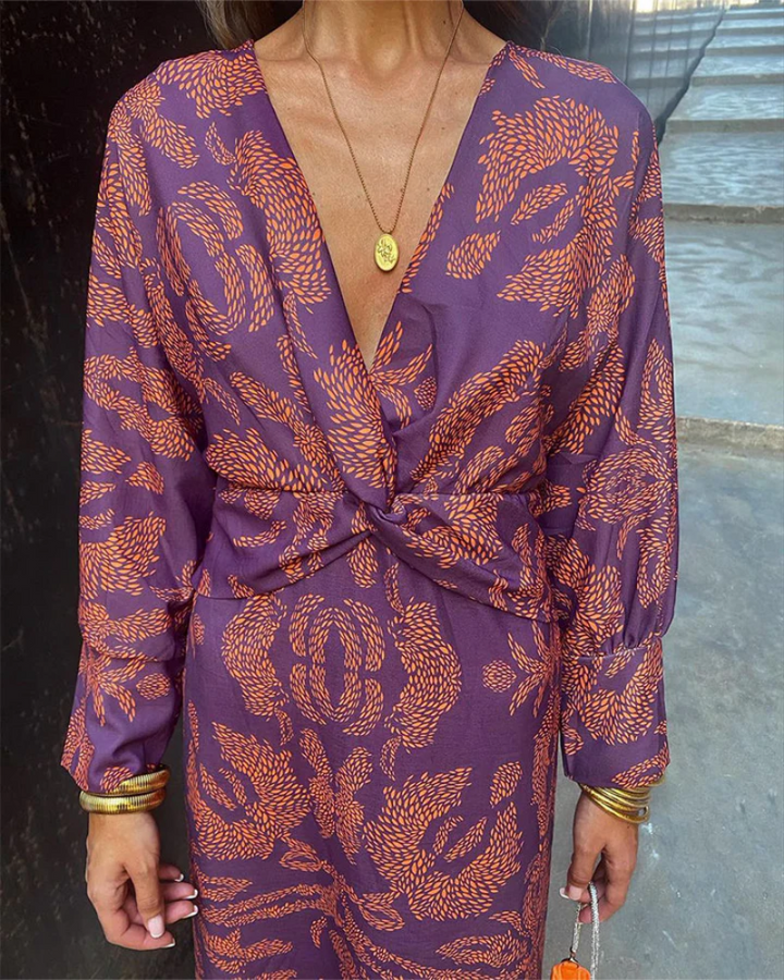 Duttini | Romantic Long Sleeve Maxi Dress for Effortless Elegance