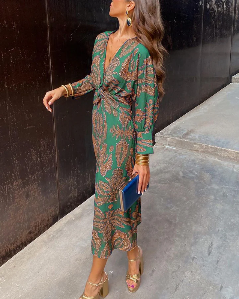 Duttini | Romantic Long Sleeve Maxi Dress for Effortless Elegance