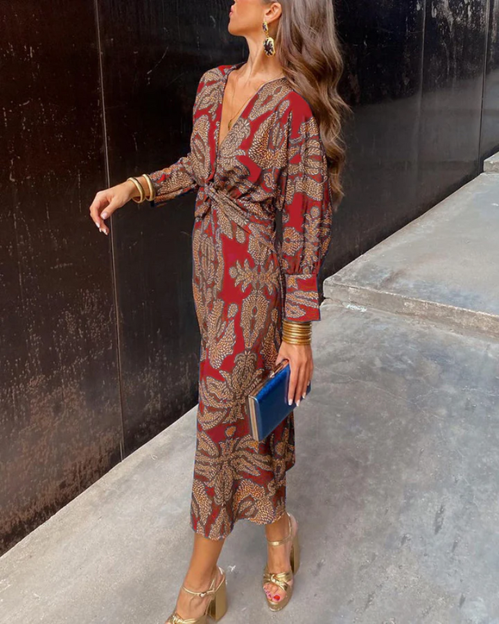 Duttini | Romantic Long Sleeve Maxi Dress for Effortless Elegance