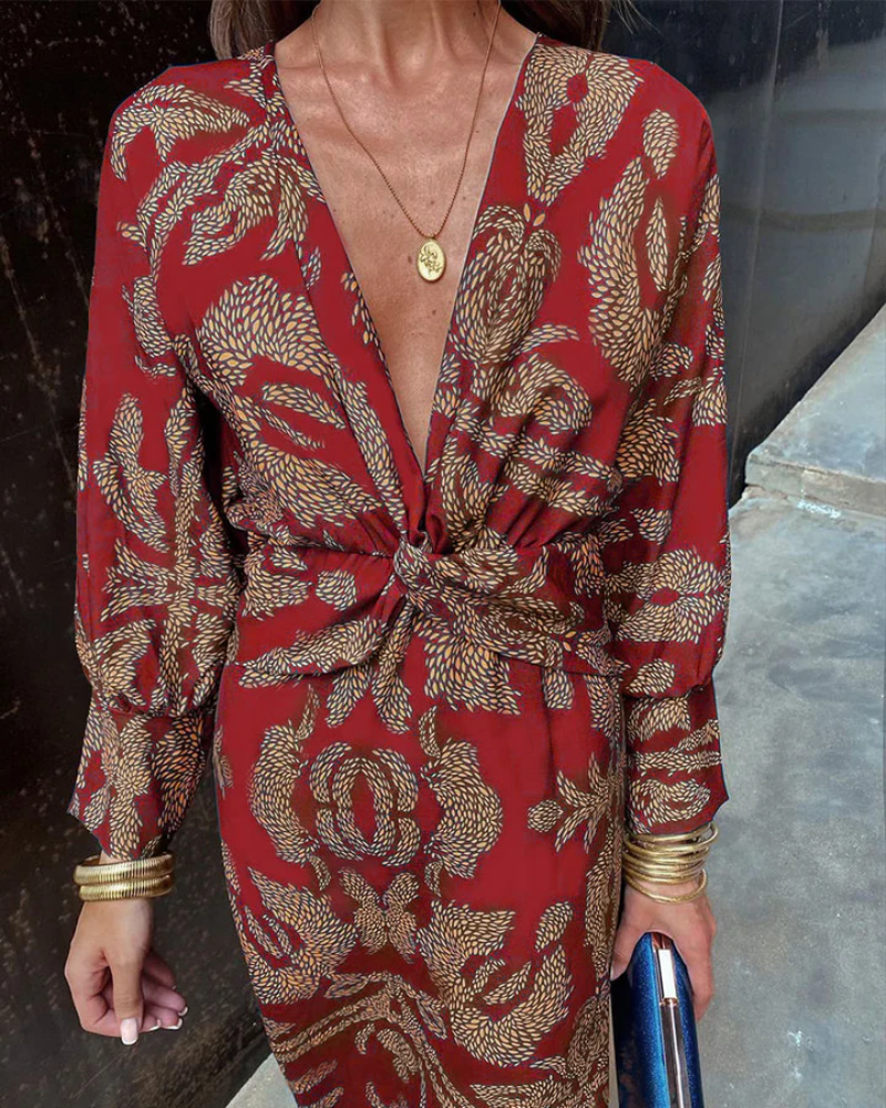 Duttini | Romantic Long Sleeve Maxi Dress for Effortless Elegance