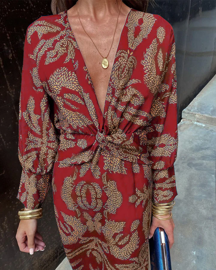 Duttini | Romantic Long Sleeve Maxi Dress for Effortless Elegance