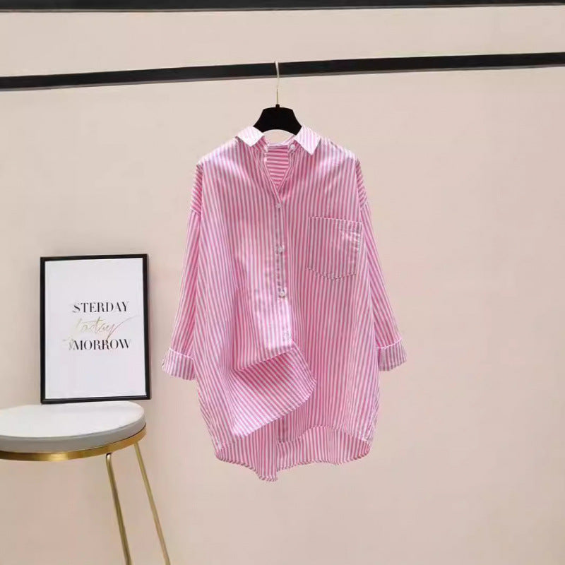 Duttini | Statement Striped Oversized Long Sleeve Shirt
