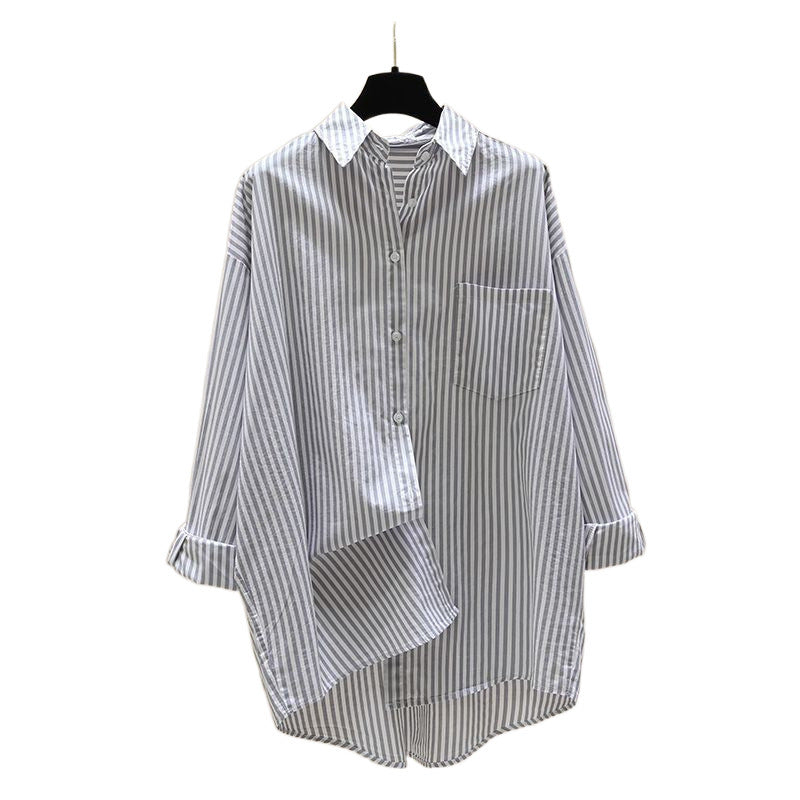 Duttini | Statement Striped Oversized Long Sleeve Shirt