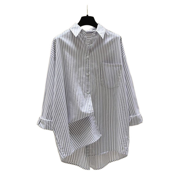 Duttini | Statement Striped Oversized Long Sleeve Shirt