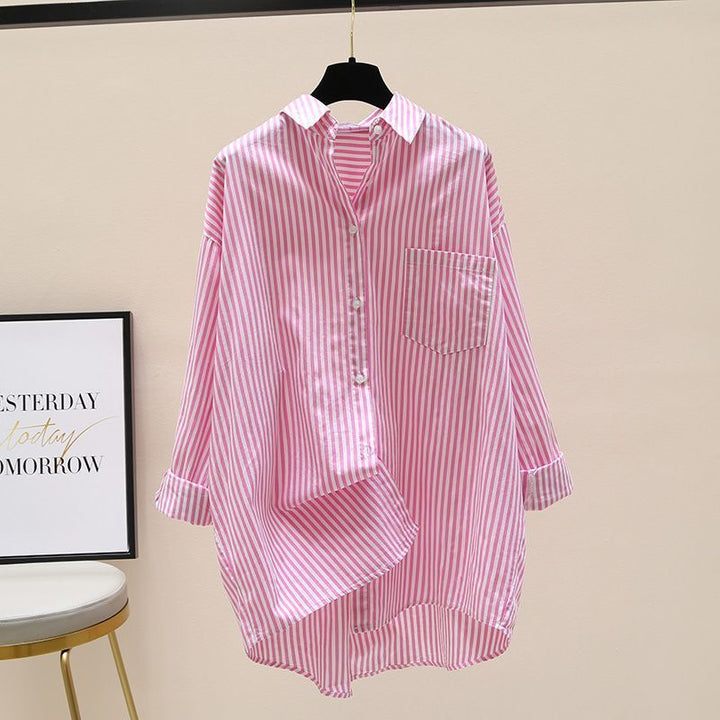 Duttini | Statement Striped Oversized Long Sleeve Shirt