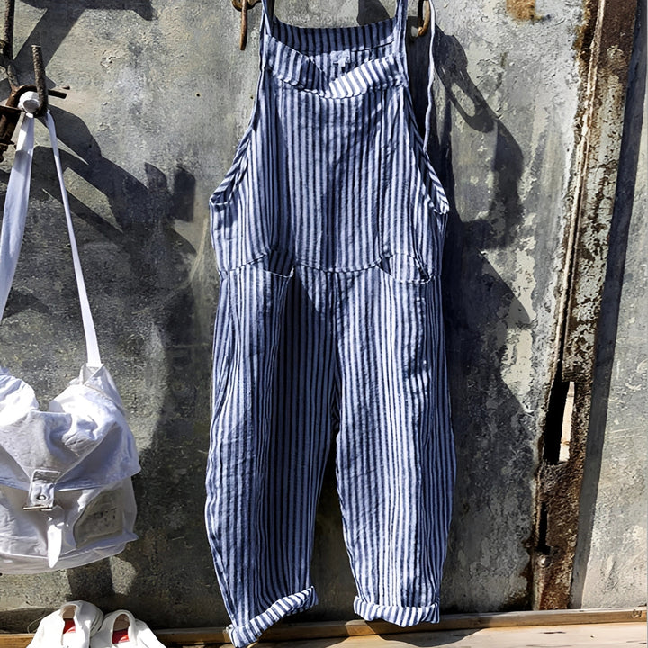 Duttini | Modern Striped Bib Overalls With Pockets Made to Turn Heads
