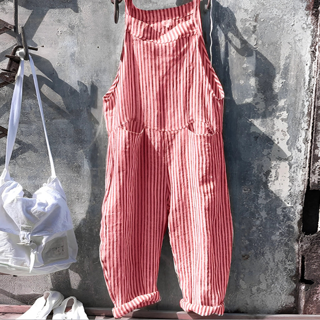 Duttini | Modern Striped Bib Overalls With Pockets Made to Turn Heads