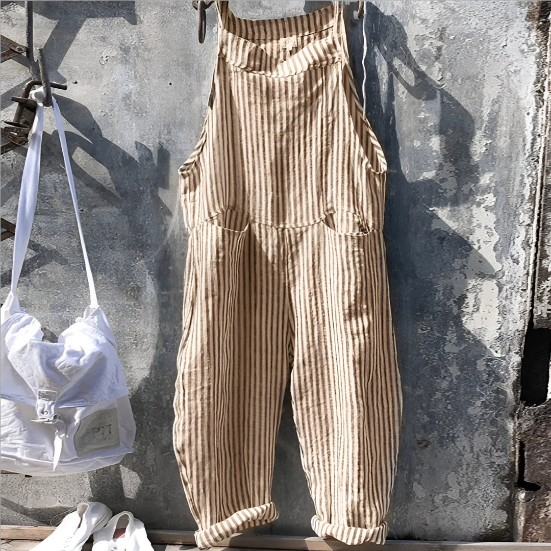 Duttini | Modern Striped Bib Overalls With Pockets Made to Turn Heads