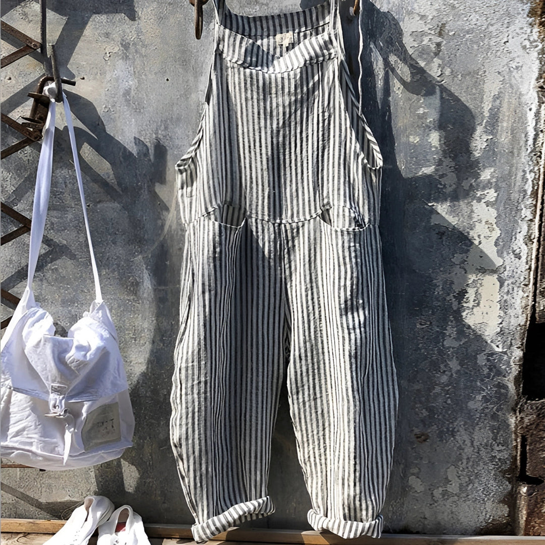 Duttini | Modern Striped Bib Overalls With Pockets Made to Turn Heads