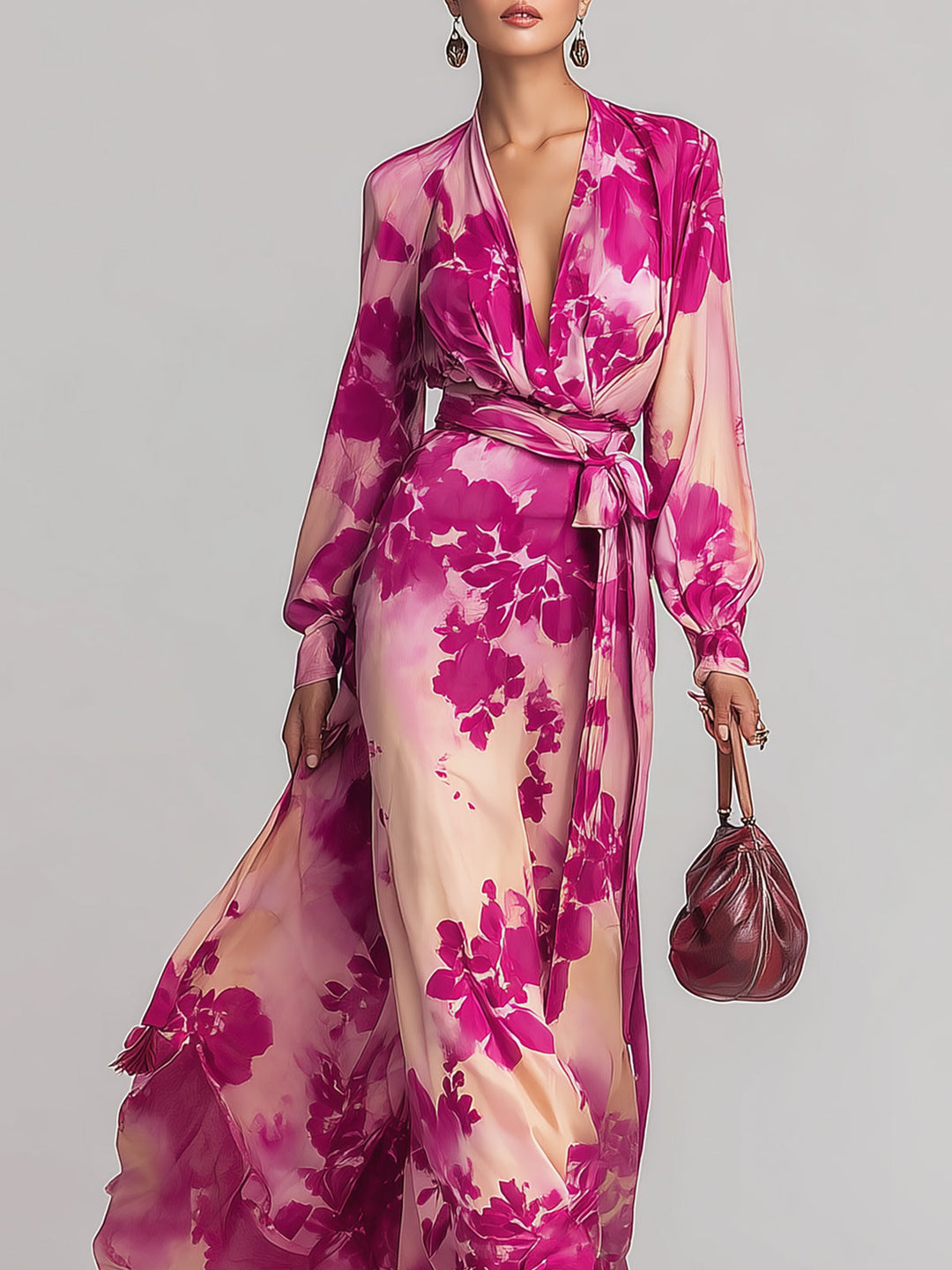 Duttini | Red V-Neck Dress