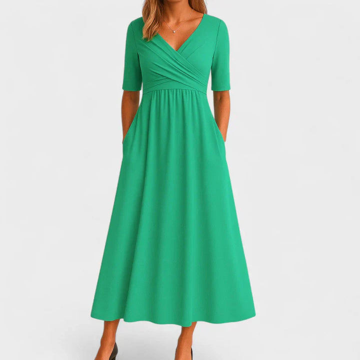 Duttini | Elegant Midi Dress for Women in Soft Fabric, Fitted, Black