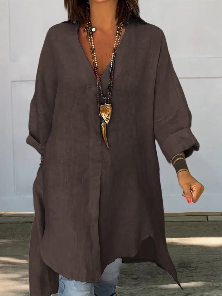 Duttini | Romantic Oversized Button Down Long Sleeve Tunic