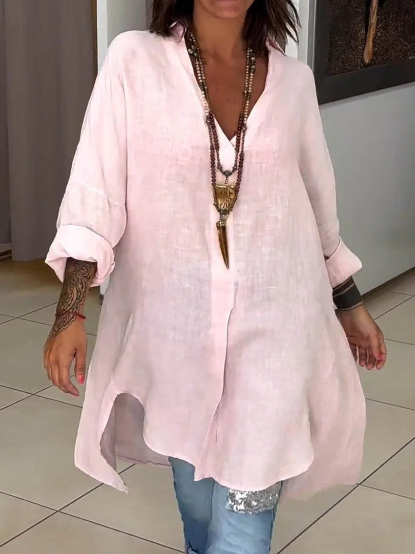 Duttini | Romantic Oversized Button Down Long Sleeve Tunic