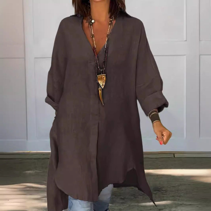 Duttini | Romantic Oversized Button Down Long Sleeve Tunic