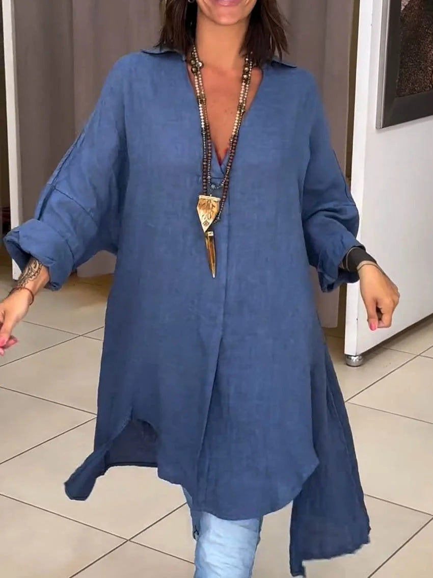 Duttini | Romantic Oversized Button Down Long Sleeve Tunic