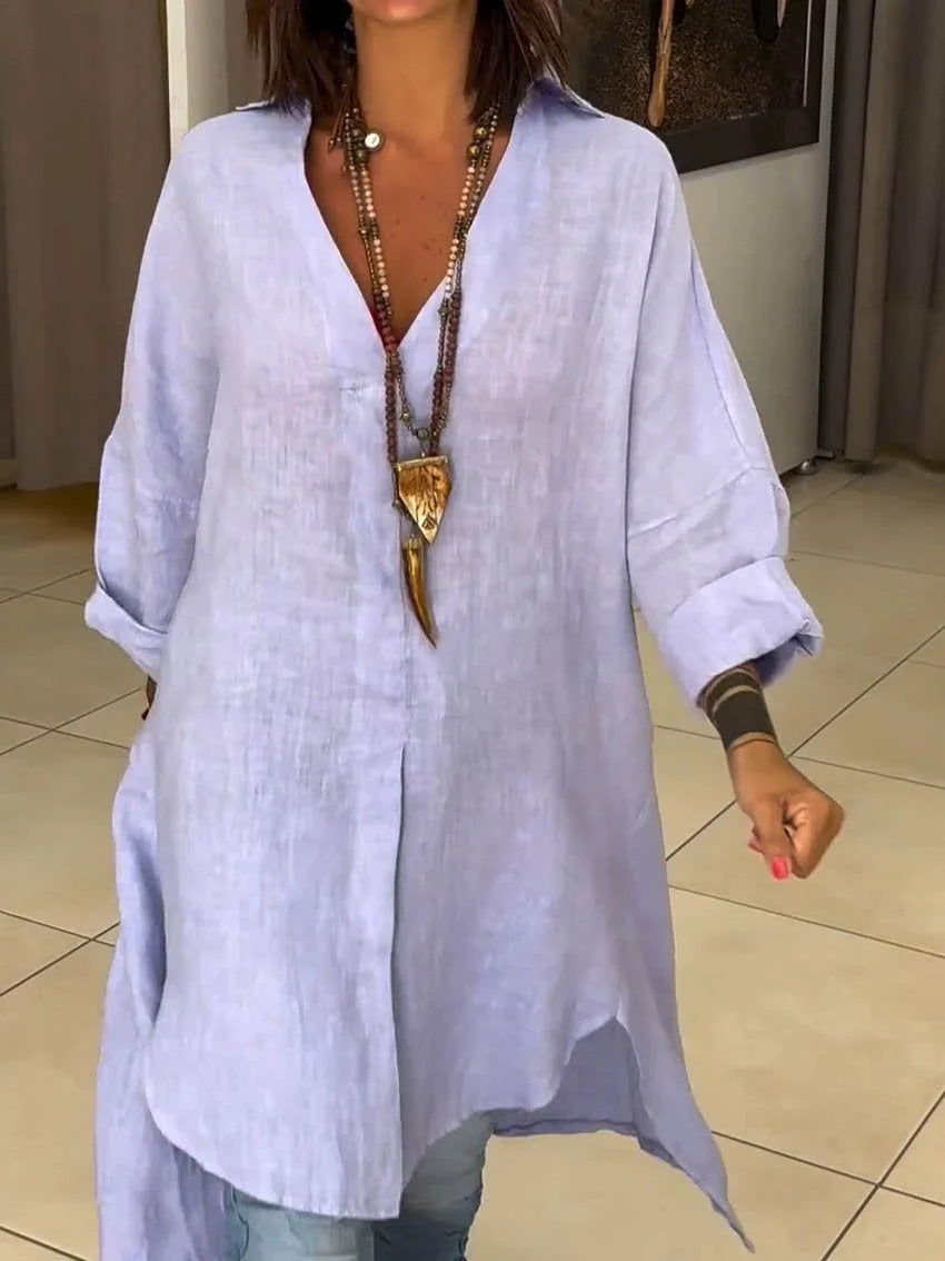 Duttini | Romantic Oversized Button Down Long Sleeve Tunic