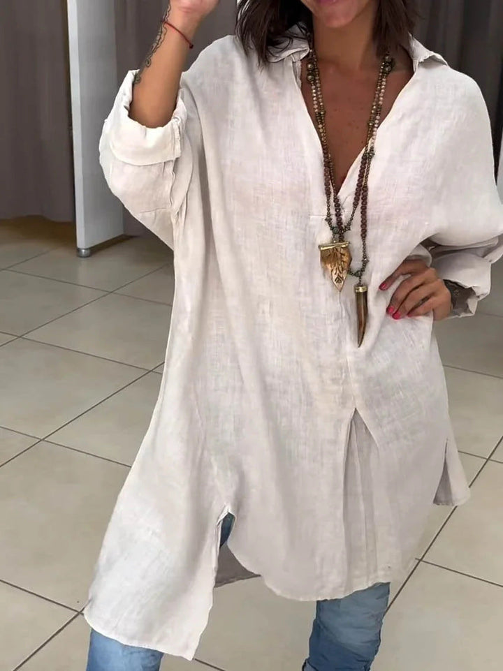 Duttini | Romantic Oversized Button Down Long Sleeve Tunic