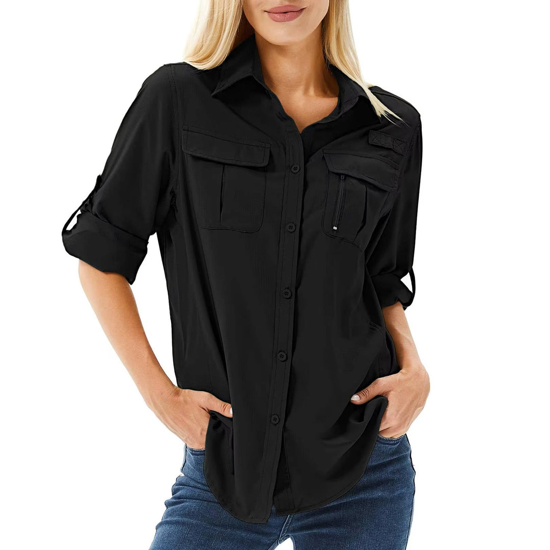 Duttini | Romantic UPF 50 Long Sleeve Hiking Shirt Roll-Up Safari Shirt