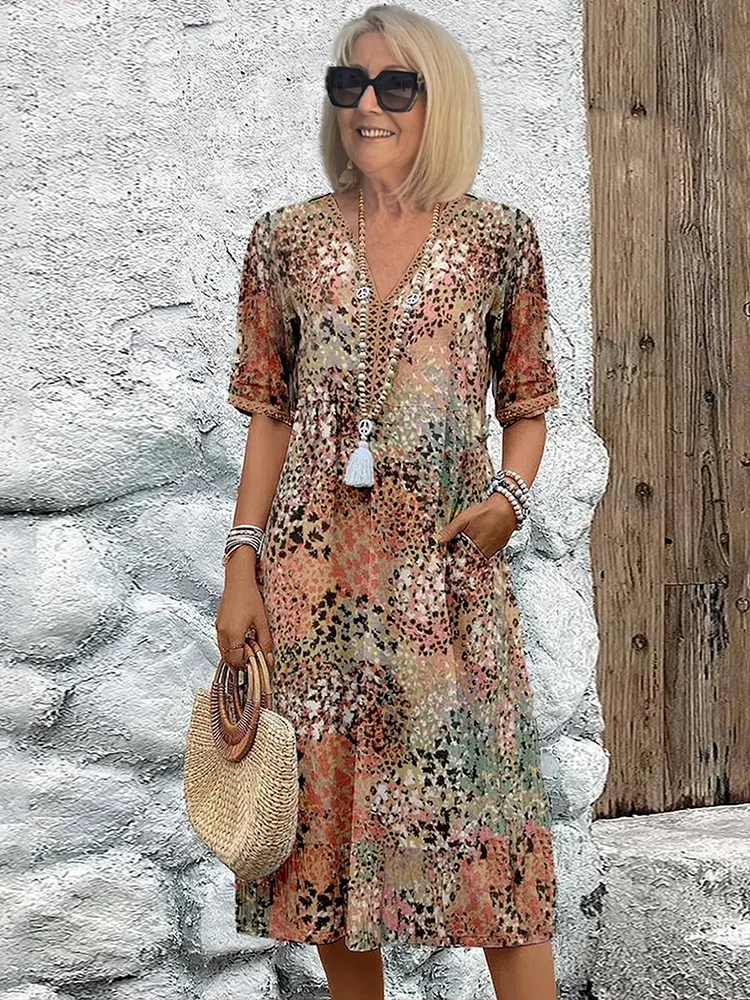 Duttini | Feminine Colorful Midi Dress for Effortless Elegance