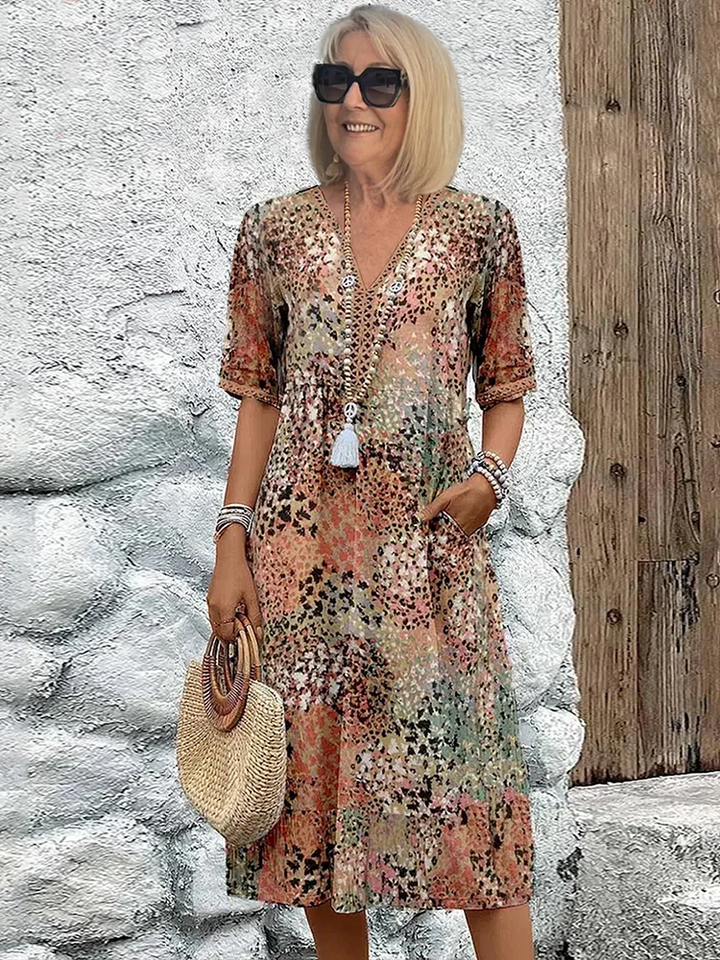 Duttini | Feminine Colorful Midi Dress for Effortless Elegance