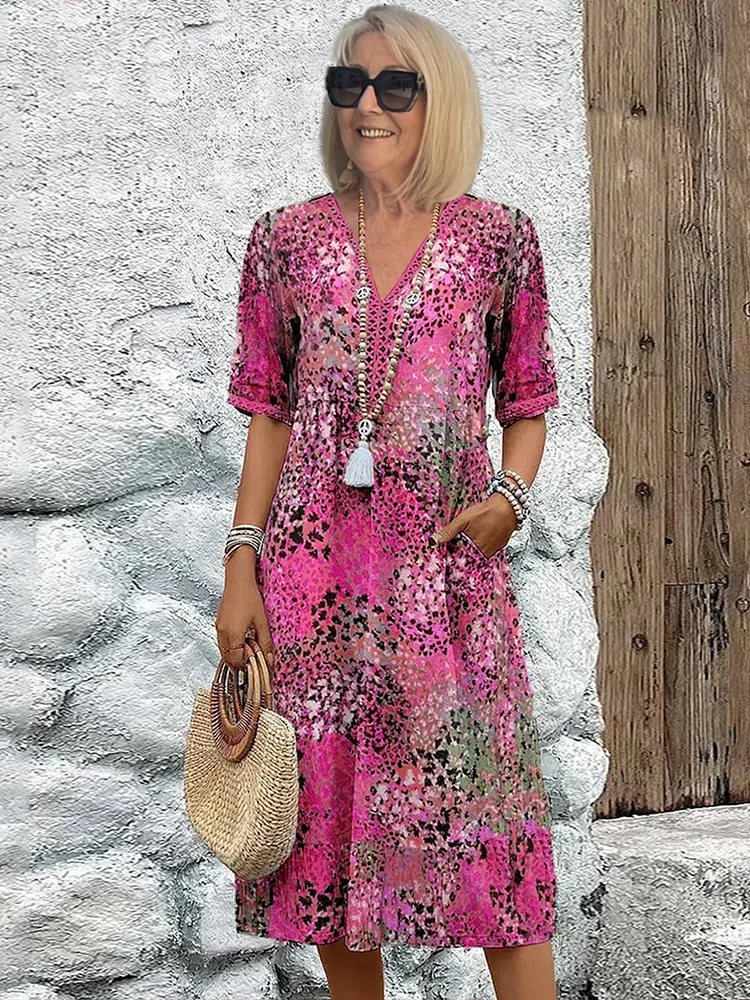 Duttini | Feminine Colorful Midi Dress for Effortless Elegance