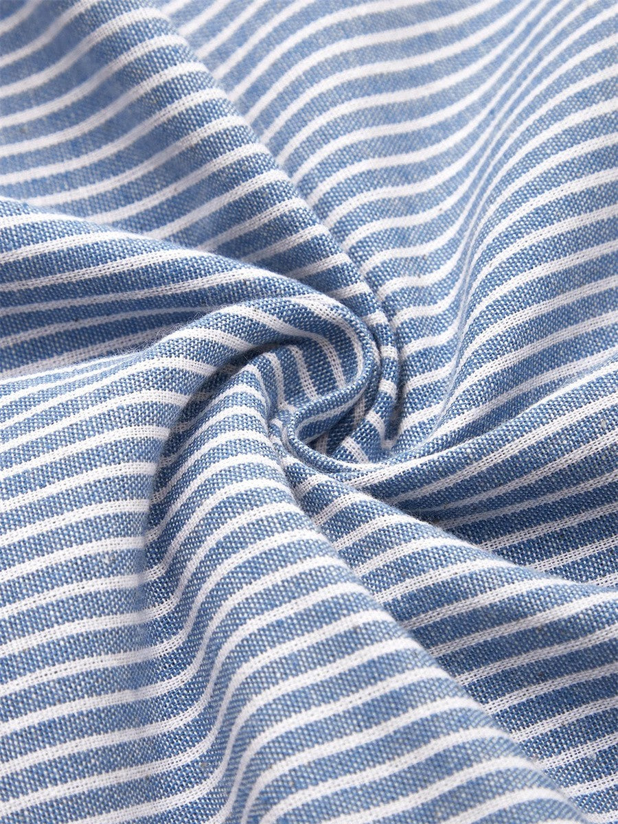 Duttini | Flowing Striped Midi Dress With Buttons Made to Turn Heads