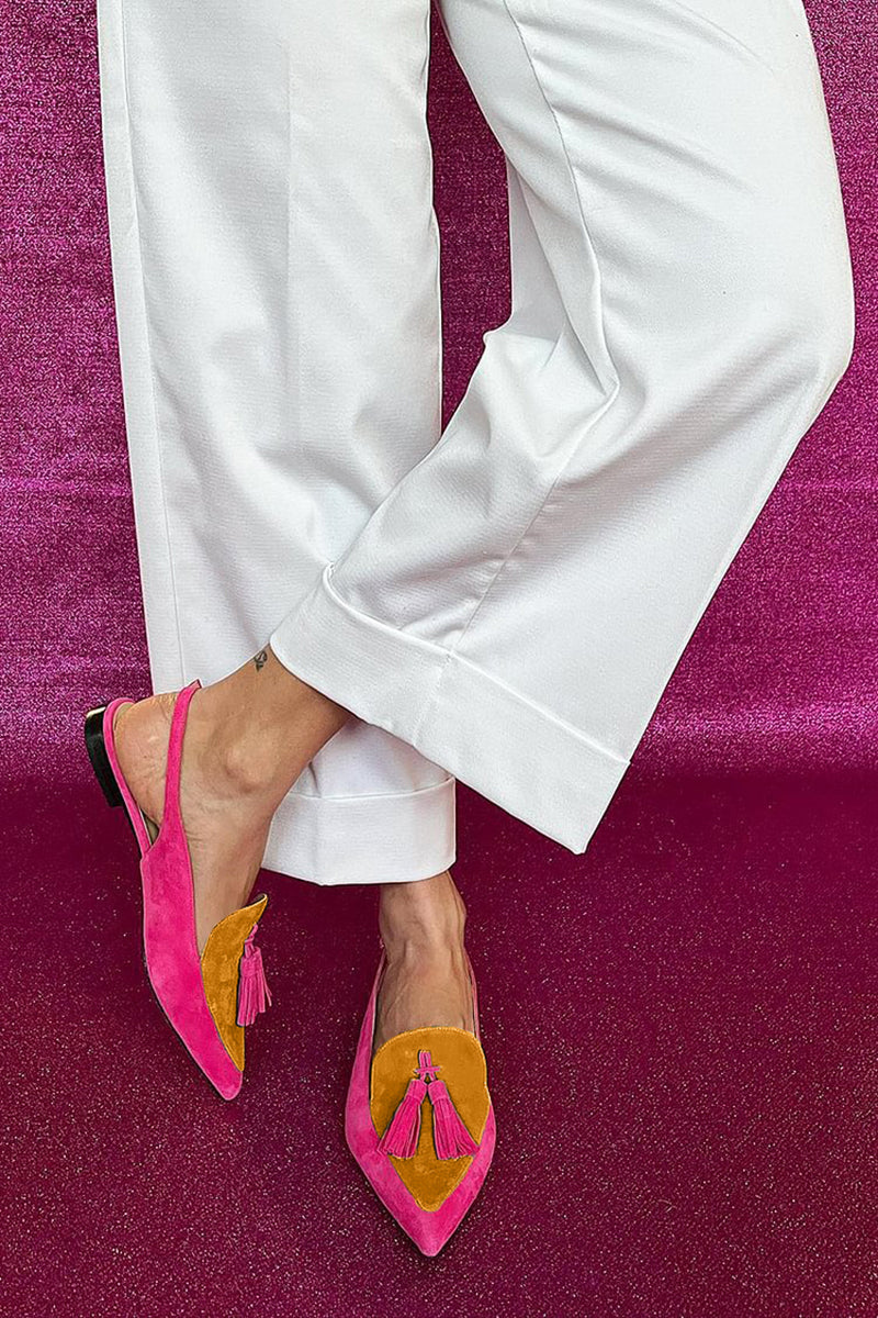 Duttini | Cushioned Slingback Pointed Toe Tassel for Effortless Wear