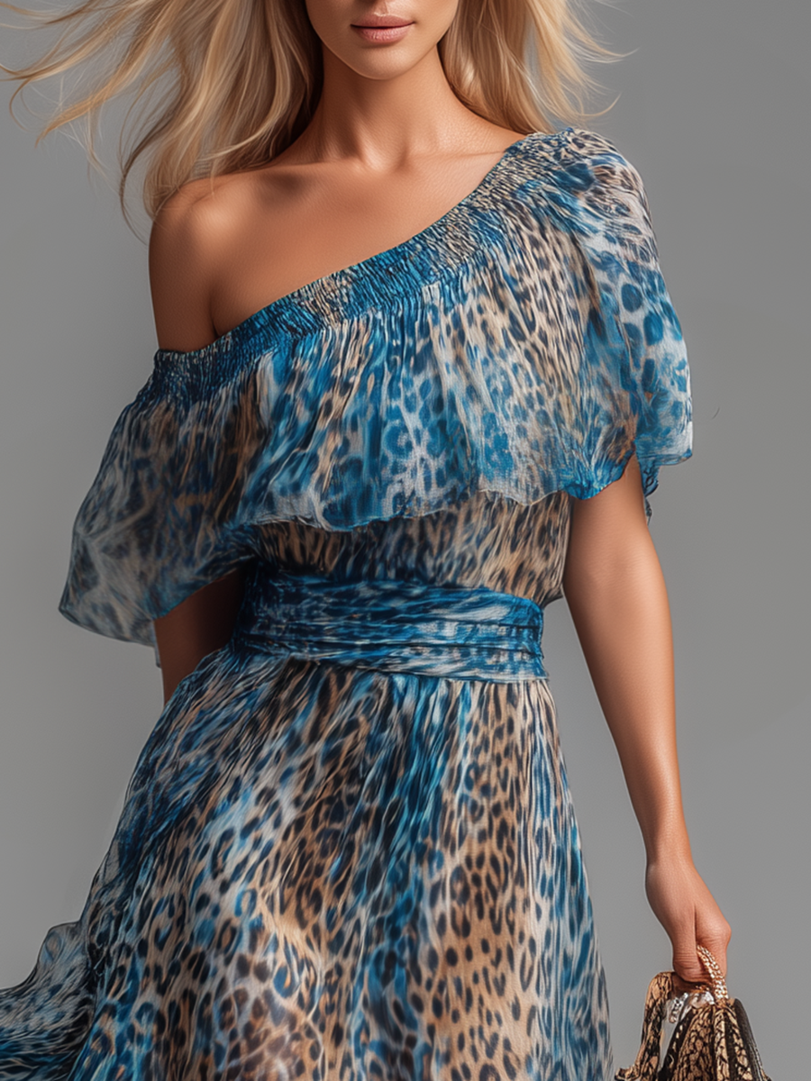 Duttini | Chiffon Off-Shoulder Evening Dress