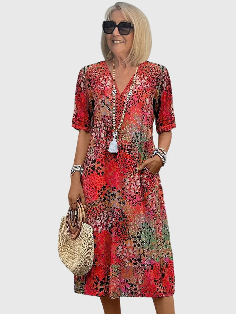 Duttini | Floral Midi Dress for Women in Elegant Fit